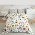 thumbnail image 2 of Manfei Teens Colorful Flowers Girl 2pcs Bedding Comforter Set,Botanical Plants Twin Comforter Sets,Spring Graden Breathable Bedding Set,Microfiber Bedroom Decor, 2 of 8