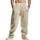 thumbnail image 1 of Pantalones largos para hombre, color liso, informales, lisos, a la moda, para exteriores, rectos, para playa, de poliéster, 1 of 9