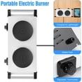 thumbnail image 2 of 2000W Electric Double Countertop Burner, Electric Hot Plate and Portable Stove with 5 Temperature Controls, Lightweight Double Burner Cooktop for Cooking, Dorms, Apartments, RV, White, 2 of 10