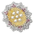thumbnail image 3 of Fleur en Forme de Perle Broche en Strass Mariage Mariée Fleur Badge Rond en Forme d'Épingle de Poitrine Bijoux BC18Y0807-1, 3 of 9