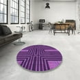 thumbnail image 4 of Ahgly Company Machine Washable Indoor Round Transitional Purple Area Rugs, 5' Round, 4 of 7