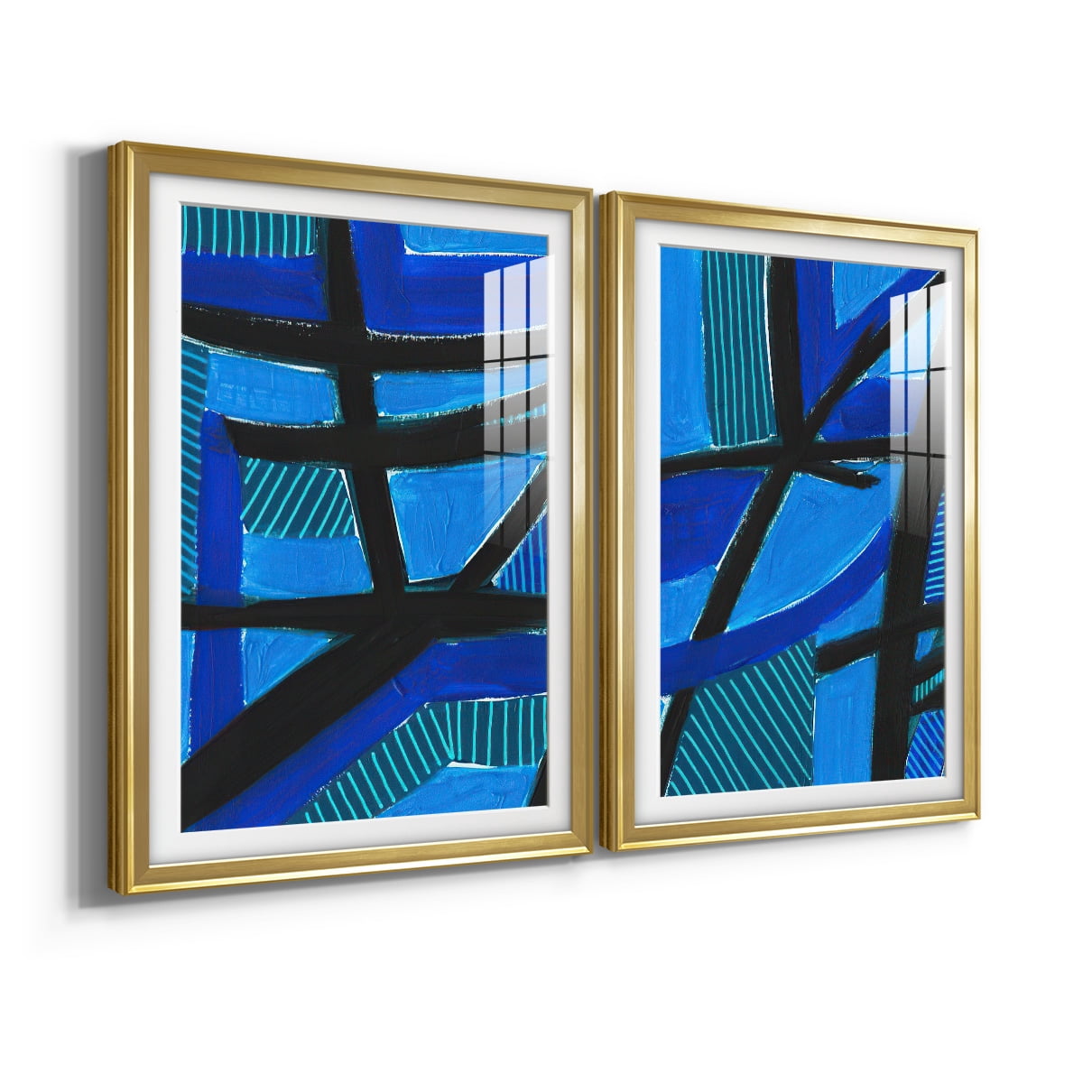 Wexford Home Involved Blues I Premium Framed Print, 18.5" x 24.5" - Ready to Hang, Gold (Set of 2)