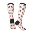 thumbnail image 4 of Fotbe Hand Drawn Strawberry print Women's Men's Novelty Crew Socks Cotton Socks Knee High Socks for Walking,Running,Nurses,Pregnancy, 4 of 9