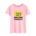 thumbnail image 3 of TWZH Women's 321 World Down Syndrome Day Letter T-Shirt Short Sleeve Tee, 3 of 6