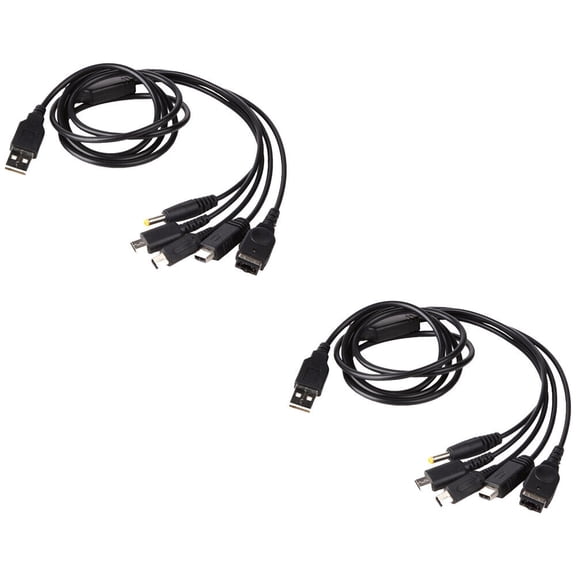 US 2-4Pc 5-in-1 USB Cable Nintendo 3DS, GBA SP, DS, DS Lite, DSi, 3DS XL, 2DS XL