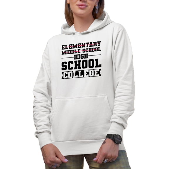 Middle School Student Graduate or Graduation Themed, White Hooded Sweatshirt or Hoodie, Small