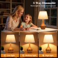 thumbnail image 2 of Lámparas de Mesa Táctiles Seealle para Velador, Lámparas Pequeñas Regulables de 3 Niveles para Dormitorio, Lámparas de Madera para Sala, Cuarto Infantil y Mesa Auxiliar (Bombilla LED Incluida), 2 of 8
