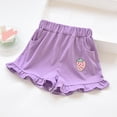 thumbnail image 2 of CUZIBR Baby Toddler Girls Summer Shorts Fashion Ruffled Floral Print Elastic Waist Soft Breathable A-Line Wide Leg Playwear Casual Lightweight Short Pants Bottoms Dailywear,Purple,12-18 Months, 2 of 3