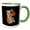 Green/White, variant on 3drose, Dreaming Head of Skull with Tiger Wildlife Animal and Hibiscus, 15oz Two-tone Blue Mug