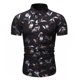 thumbnail image 1 of Camisa de manga corta con estampado floral de ajuste delgado para negocios con botones informales para hombres Pompotops  oipoqjl47645, 1 of 4
