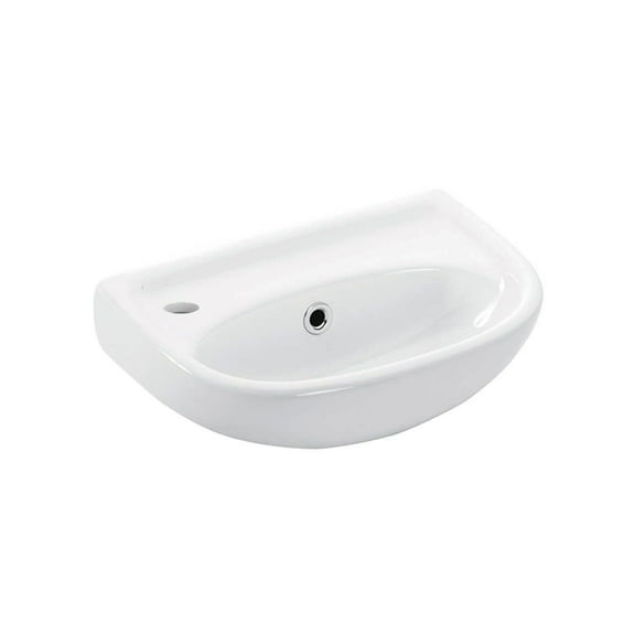 Ws Bath Collections Basic 4000.01R Basic 15-1/2" Oval Ceramic Wall Mounted Bathroom Sink -