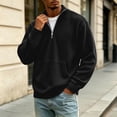 thumbnail image 6 of Bosfbaoi Half Zip Sweaters for Men Stand Collar Ribbed Knit Pullover With Kangaroo Pocket Casual Long Sleeve Sweatshirt, 6 of 7