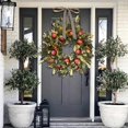 thumbnail image 4 of 45CM Autumn Pomegranate Wreath Farmhouse Harvest Festival Decorative Garland Christmas Door Window Plastic Garland Pendant, 4 of 4