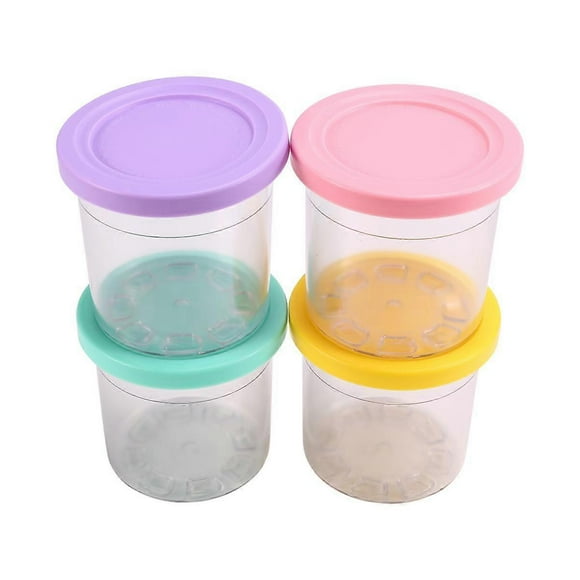 4PCS Ice Creami Pints & Lids for Creami NC300 NC301 NC299AMZ Pints 16OZ Cups Ice Cream Maker Dishwasher Safe