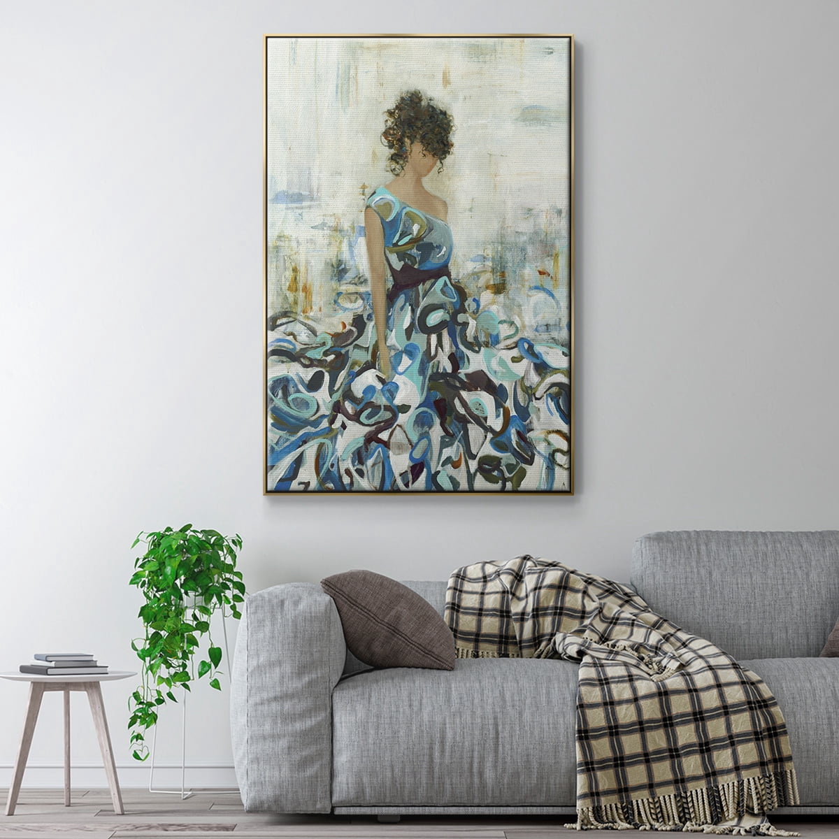Fluid Beauty Framed Premium Gallery Wrapped Canvas - Ready to Hang - 25 x 37 - Gold Floating Frame
