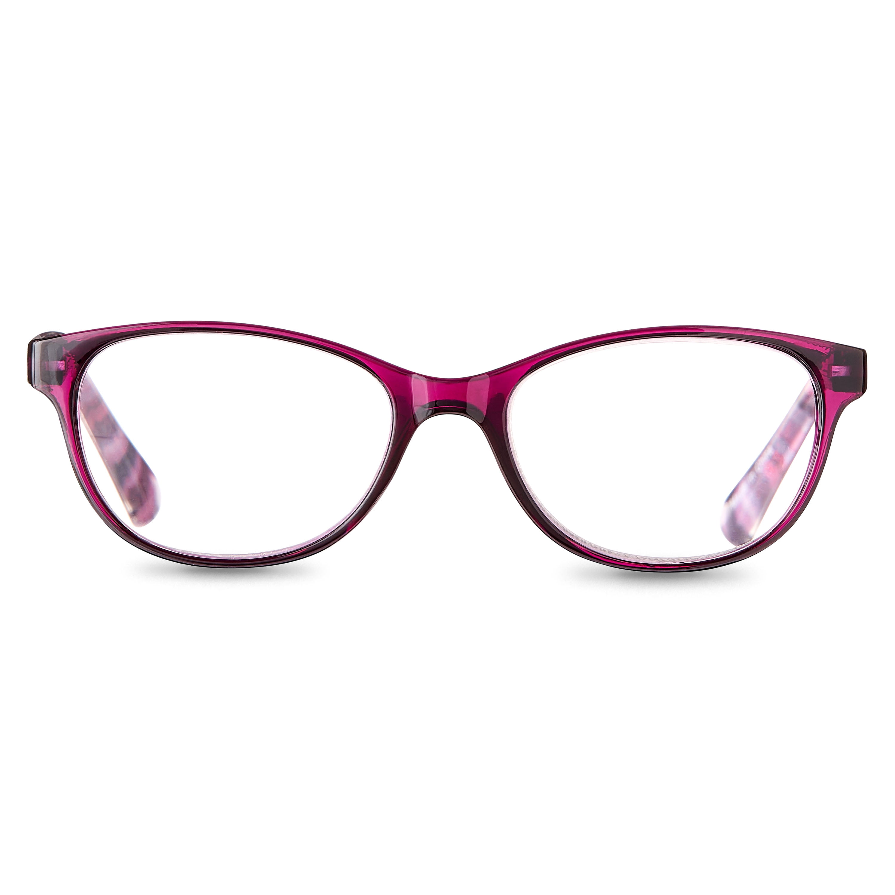 (2 pack) Equate Women's Heather Oval Reading Glasses with Case, Purple, +2.50