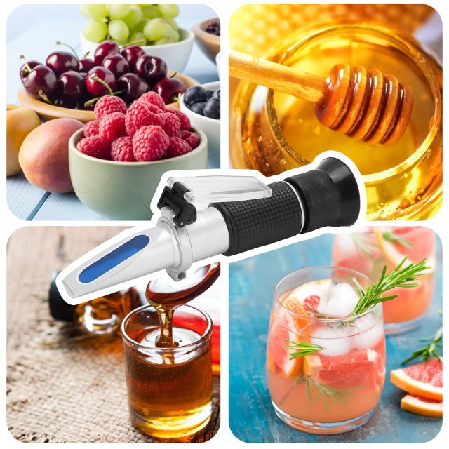 Fdit Syrup Refractometer Handheld Portable High Accuracy Fruit Concentration Tester For Measuring Sugar Honey Content 28-62%,Concentration Tester,Honey Refractometer