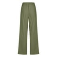 thumbnail image 5 of Dazajoo Straight Leg Elastic Waist Pants for Women Plus Size Cotton Linen Solid Color Trousers with Pockets 2024 Autumn Womens Baggy Lightweight Drawstring Long Pants Flash Deals Today,Army Green,XXL, 5 of 6