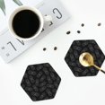 thumbnail image 4 of Honeii White Pineapples print Leather Coaster Set of 4, ideal for safeguarding your furniture from drinks spills and effortless cleanup-Hexagon, 4 of 6