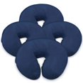 thumbnail image 1 of London Linens Paquete de 4 camillas de masaje de franela de algodón 100% extra gruesas de primera calidad, fundas para cuna faciales, fundas ajustables, incluye 4 piezas (azul), 1 of 1
