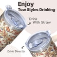 thumbnail image 4 of 20oz Stainless Steel Boho Tumbler with Lid and Straw, Bohemian Insulated Travel Coffee Mug, Double Wall Vacuum Leakproof Cup, 4 of 5