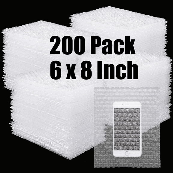 200 - 6x8 Bubble Out Pouches Bags Wrap Cushioning Self Seal Clear 6" x 8"