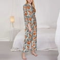 thumbnail image 3 of Kdxio Vintage Blue Fox Family A Women's Pajama Sets Long Sleeve Button Down Sleepwear Nightwear Soft Pjs Lounge Sets-X-Large, 3 of 7