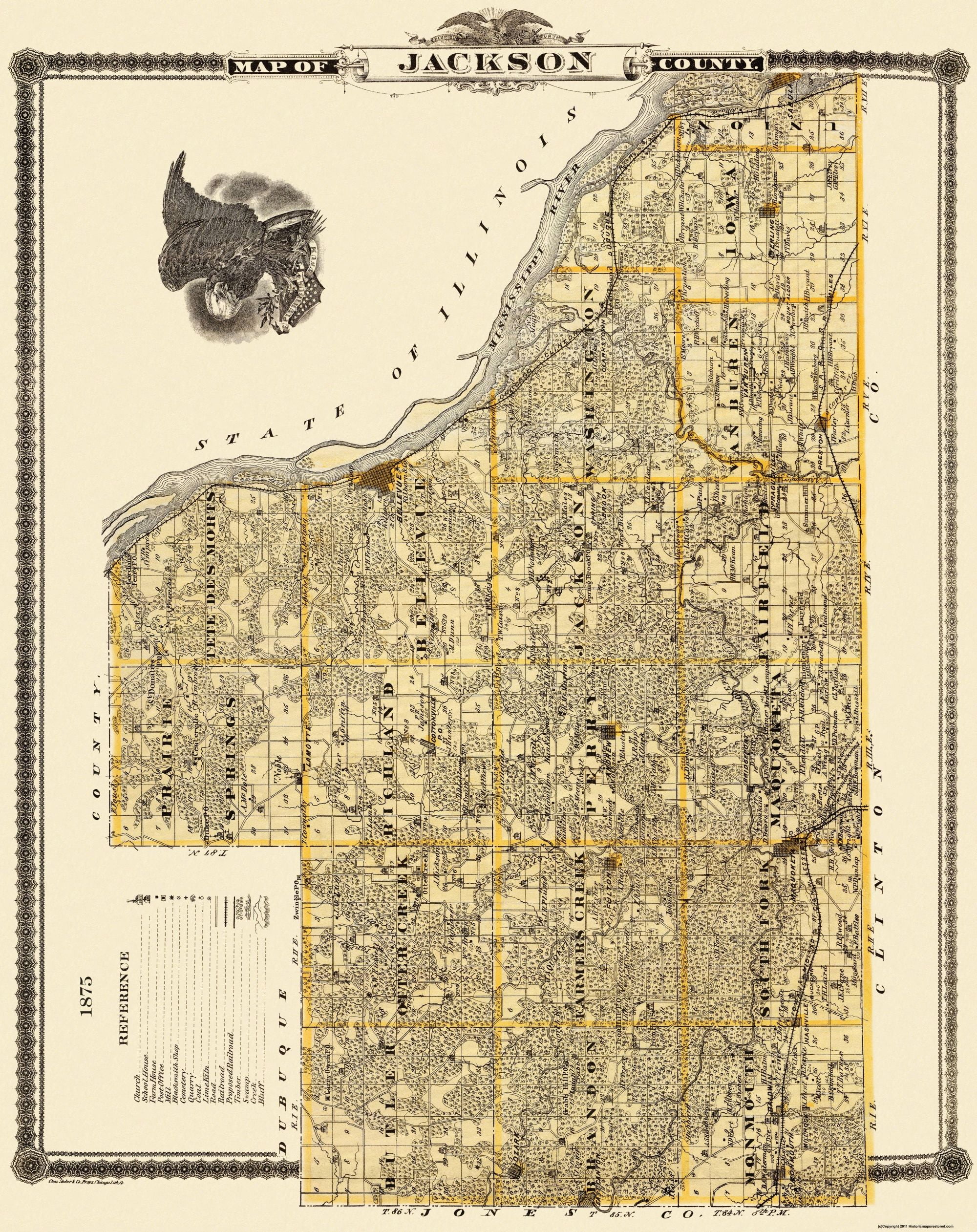 Jackson Iowa Landowner Shober 1875 23 x 29