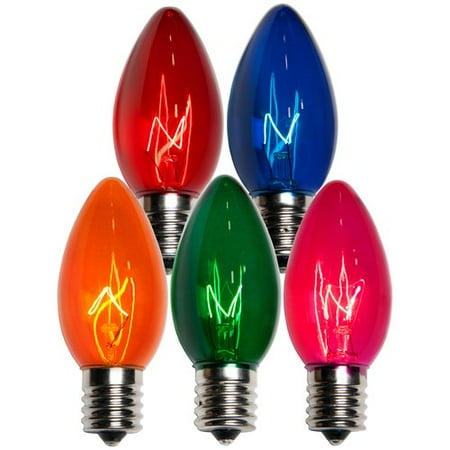 Wintergreen Lighting C9 Triple Dipped Transparent Bulb (Set of 25)
