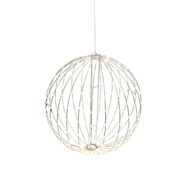 Gerson 17-in High Electric Foldable Metal Sphere w/ 150 Warm White Micro LED Lights and UL approved Outdoor Adaptor
