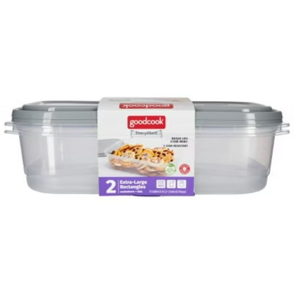 EveryWare Rectangle Food Storage Containers - 1 Gallon - 4pcs/2ct - Gray