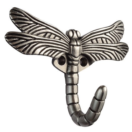 Franklin Brass Dragonfly Hook in Brushed Satin Pewter, 5 pack Walmart