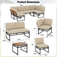 thumbnail image 3 of Gymax Set Of 6 Outdoor Sectional Sofa Set Metal Conversation Set w/ Bungee Rope Seat, 3 of 6