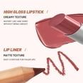 thumbnail image 3 of Matte Liquid Lipstick + Lip Liner Pens Set, 24H Long-Lasting Lip Kit with Lip Liner and Gloss, Nourishing, Non-Sticky Tinted Stain Lip Gloss Plumping Lip Oil Set for Women, One Step Lips Makeup Sets, 3 of 6