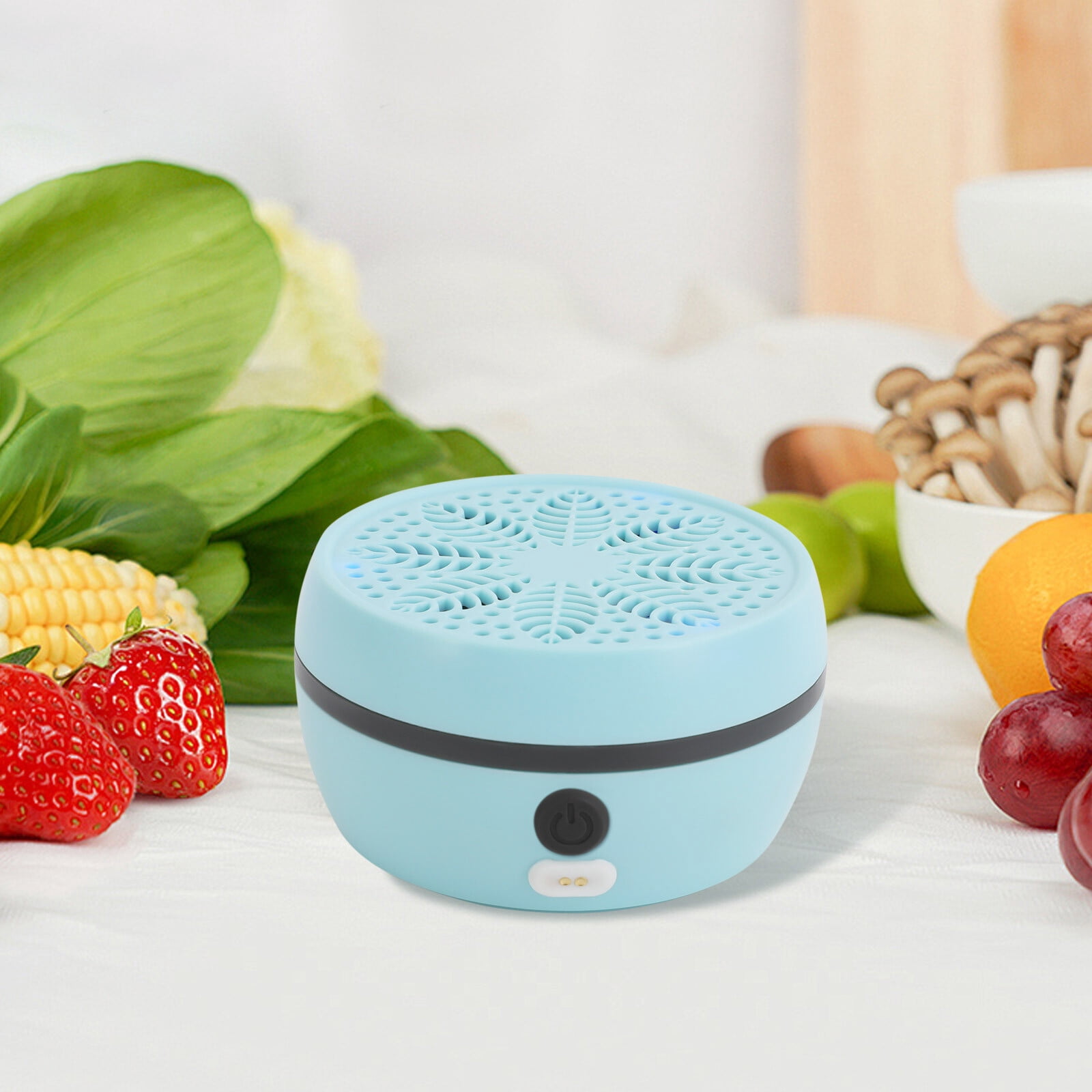 Fruit and Vegetable Washer, Fruit and Vegetable Cleaner Machine, Portable Vegetable Washing Device, High-End Sky Blue, Hydroxyl Ion Purification, Wireless Rechargeable, 3 Modes, IPX7 Waterproof