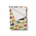 thumbnail image 2 of Cars Soft Flannel Fleece Throw Blanket, Various Vehicles with Curved Edges Vintage Car Designs from Fifties, Cozy Plush for Indoor and Outdoor Use, 70" x 90", Dark Blue Red Fern Green, by Ambesonne, 2 of 6