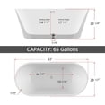 thumbnail image 3 of 63" X 29.5" Oval Freestanding Soaking Flat Bottom Bath Tub with Center Drain in Glossy White, 3 of 4