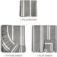 thumbnail image 3 of CGK Linens 3-Piece Hotel Luxury Striped Sheet Set - Twin Size Stripe Pattern Bed Sheets, Grey Stripes 3, 3 of 7