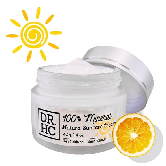 DR.HC 100% Mineral Natural Suncare Cream (40g, 1.4oz.) (Natural UV Care, Skin brightening, Anti-aging, Damage Repair, Anti-inflammatory...) SHIP FROM: USA