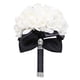 thumbnail image 5 of Nvzi Ramo de novia de rosas artificiales, ramo de flores rosas para dama de honor con cintas de diamantes, ramos de flores falsas para bodas, compromisos, iglesias, 5 of 5