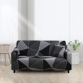 thumbnail image 2 of Stretch Sofa Covers Printed Couch Cover 4 Seat Elastic Universal Sofa Slipcovers for 4 Cushion Couches Polyester Spandex Fitted Furniture Protector with 1 Free Pillow Case, Black Magic, 2 of 8