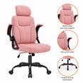 thumbnail image 5 of GASEE Leather Office Chair, Big and Tall Office Chair 400LBS Wide Seat Ergonomic Computer Desk Chair High Back Executive Leather Chair Adjustable Task Chair Lumbar Back with 1-Year Warranty, Pink, 5 of 12
