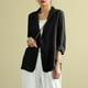 thumbnail image 4 of Vestidos Casuales Para Mujer, Blusas De Mujer De Moda Traje casual de lino con cuello en V para mujer, 4 of 6