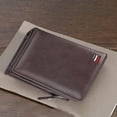 thumbnail image 4 of Carteras de cuero para hombres Cartera corta con bolsillo con cremallera Monederos para hombres Titulares de tarjetas de crédito, 4 of 5