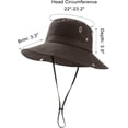 thumbnail image 5 of Muryobao Men Sun Hat Summer Wide Brim UPF 50+ Breathable Boonie Hats Waterproof Foldable Safari Cap Coffee, 5 of 7