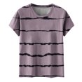 thumbnail image 4 of IROINNID Summer Casual Stripe Printed Round Neck T-Shirt For Women, 4 of 4