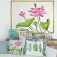 thumbnail image 2 of Designart 'Two Pink Lotus Flowers With Green Leaves' Traditional Framed Canvas Wall Art Print, 2 of 5