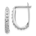 thumbnail image 1 of 14k White Gold Diamond Hoop Earrings, 1 of 6