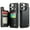 Black, variant on for iPhone 12 Pro Max Case with Card Holder, Wallet Case for Women Men with RFID Blocking, Durable Leather Kickstand Magnetic Clasp Shockproof Phone Case for iPhone 12 Pro Max