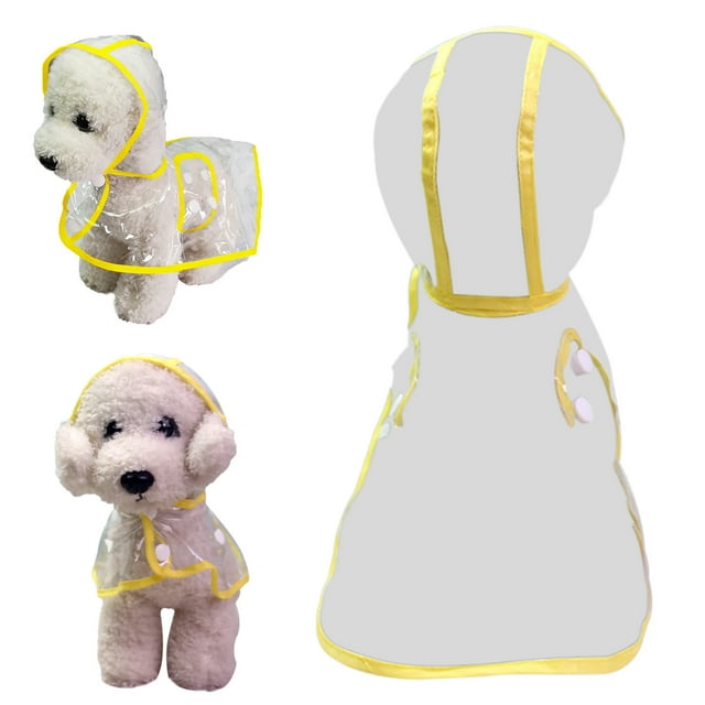 EGNMCR Imperméables pour Animaux de Compagnie Transparent Imperméable Jaune Chien Imperméable Printemps et Été Petit Chien Imperméable Transparent